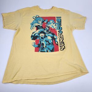 My Hero Academia Anime Graphic T-Shirt Yellow Funimation XL Adult Manga Tee